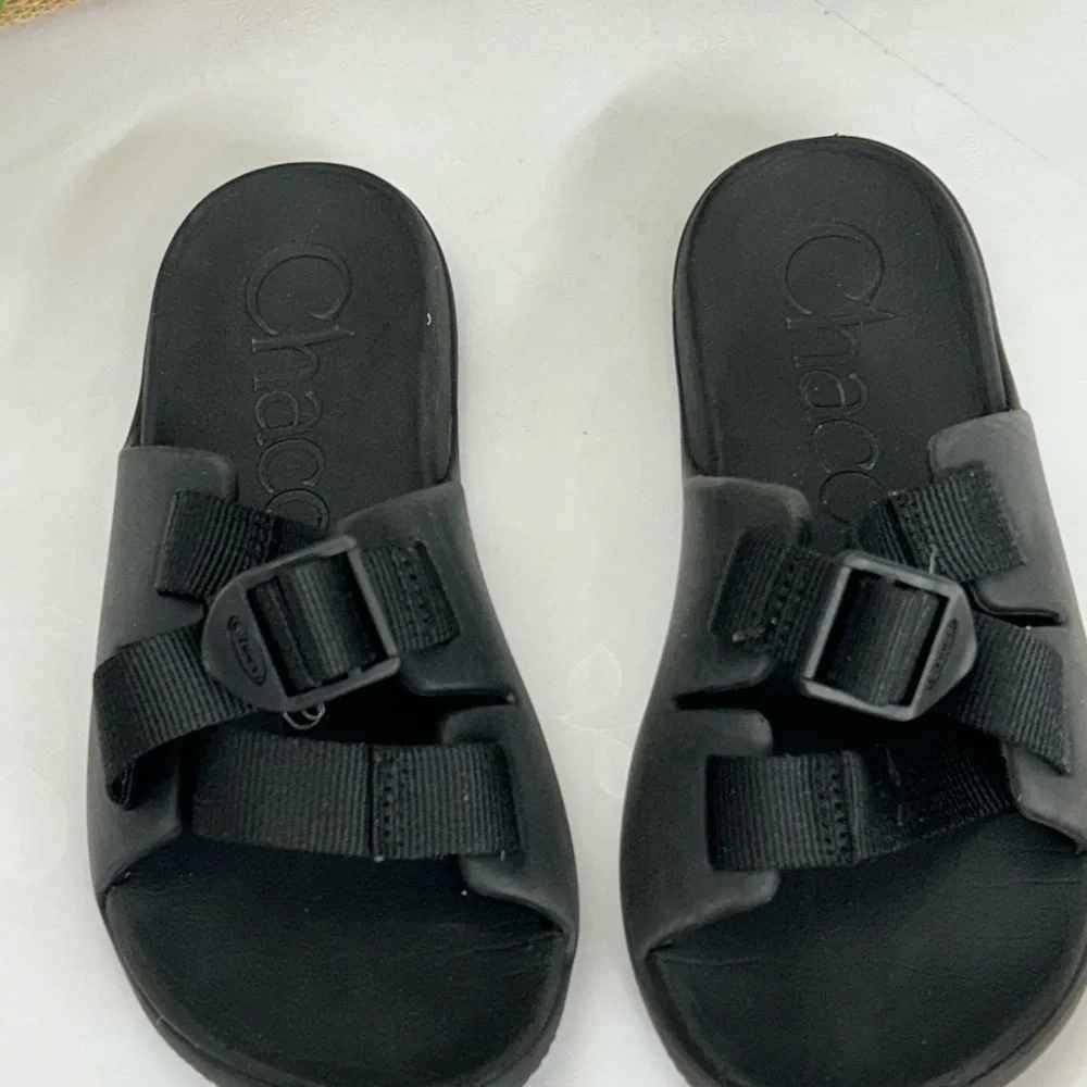 Chaco Kids Black Adjustable Slide Sandals